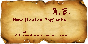 Manojlovics Boglárka névjegykártya